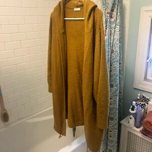 Furry Mustard Hooded Cardigan - Jacqueline de Yong XL